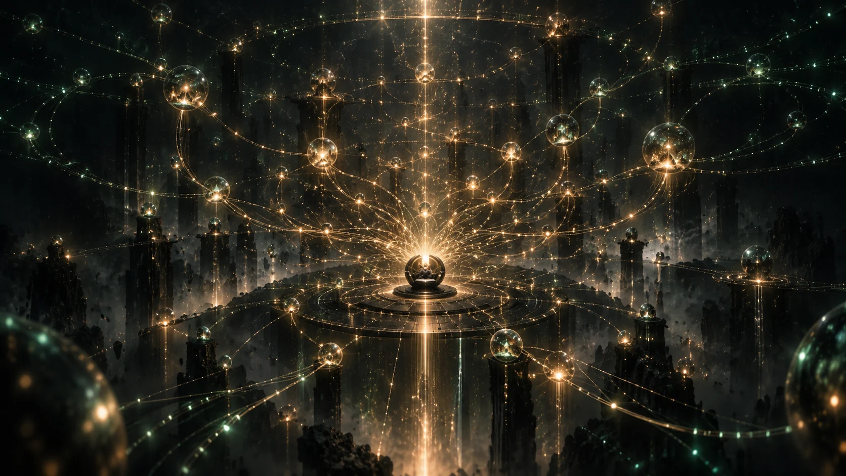 Original tribute artwork of a luminous connected network